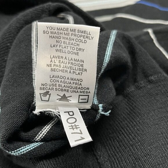 Travis Mathew Sweater Men’s M Black Striped Crew Neck‎ Pullover Golf Lightweight - Picture 8 of 10